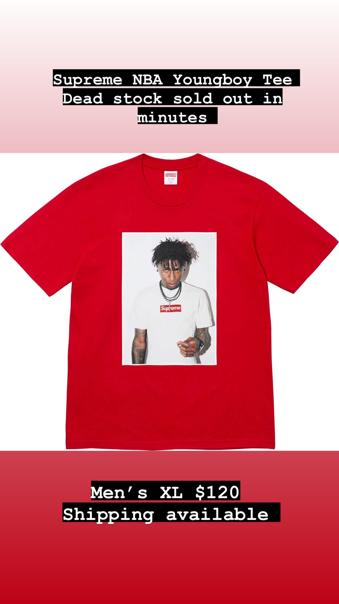 Supreme NBA Youngboy Tee 'Red’