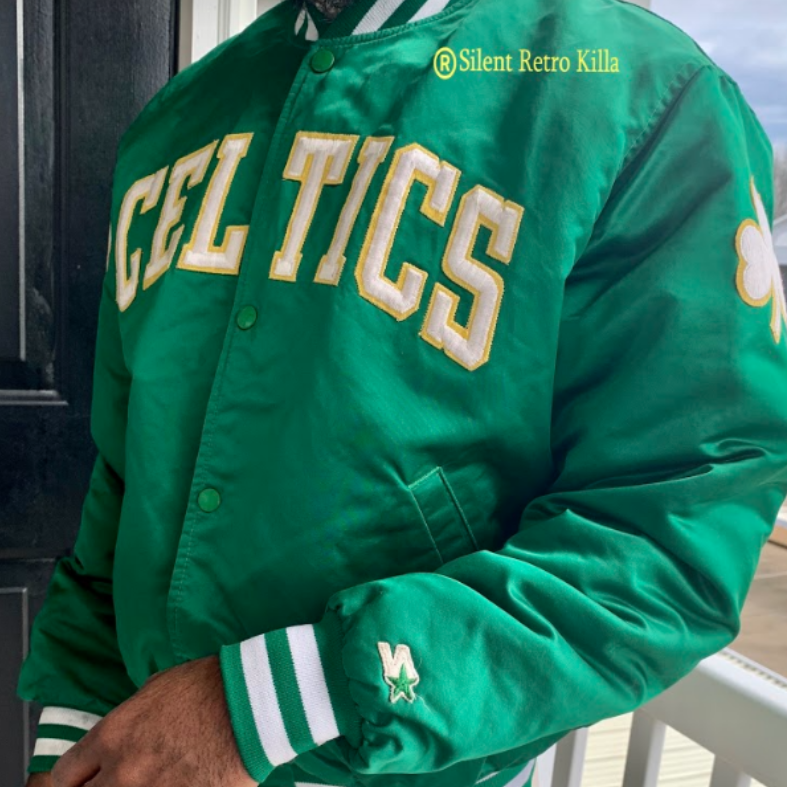Boston Celtics Vintage Starter Made In USA White Satin Jacket Small  Deadstock