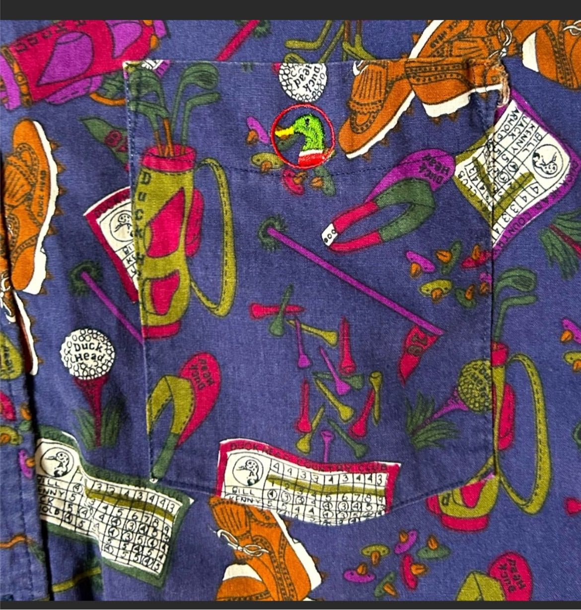 Vintage Duck Head All Over Print Golf Button Down