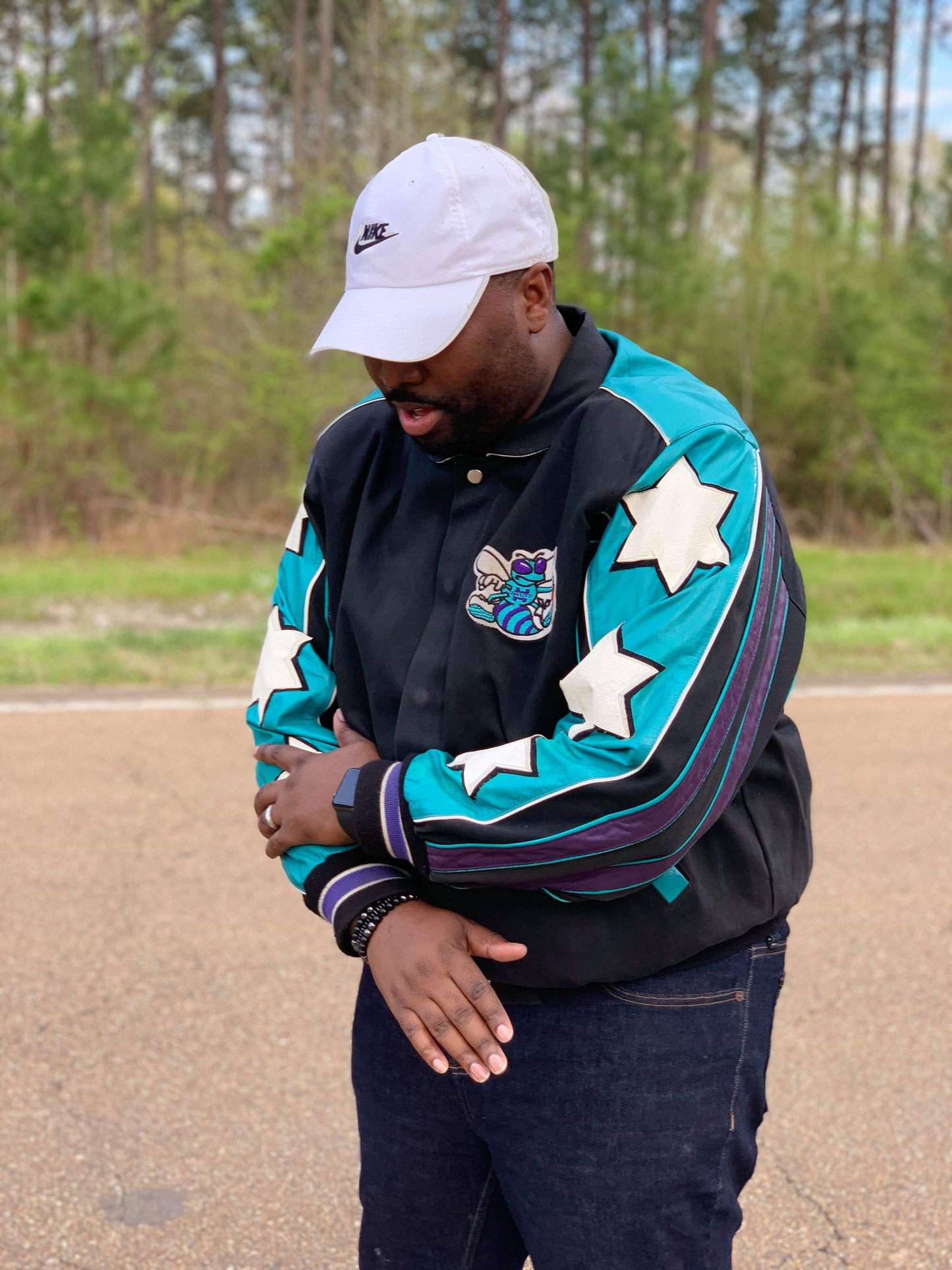 Vintage Charlotte Hornets Jeff Hamilton Leather Jacket