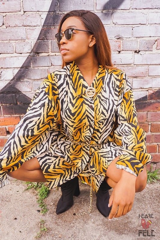 Vintage Erika Brooke Collection Animal Print Top