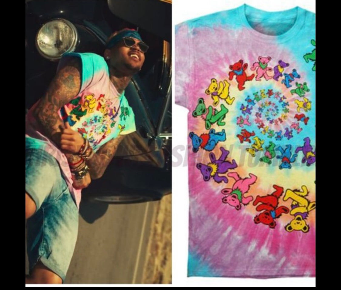 Vintag Grateful Dead Spiral Bear T-Shirt Jerry Garcia