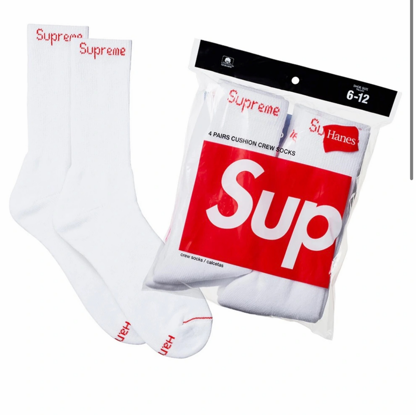 Supreme Hanes White Socks