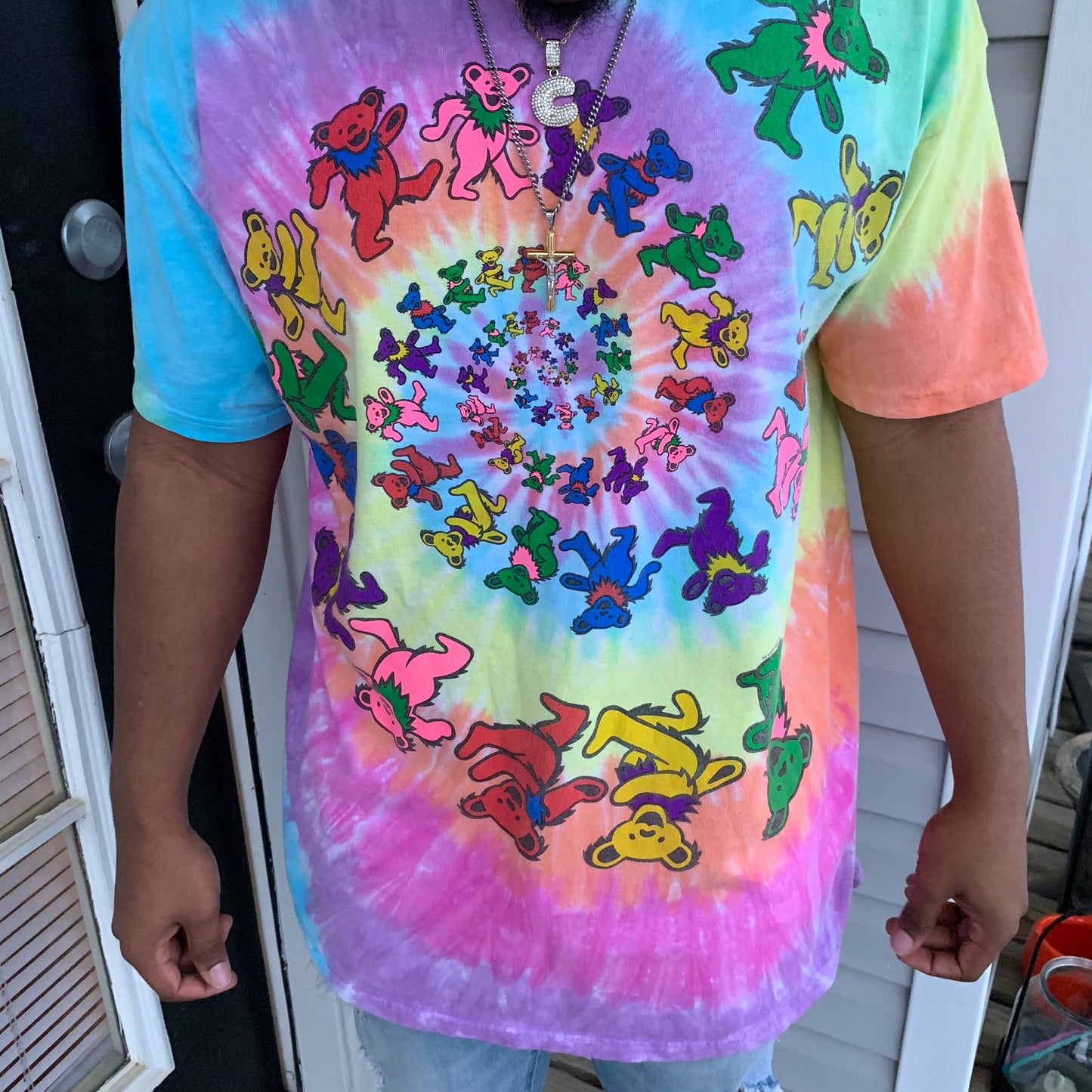 Vintag Grateful Dead Spiral Bear T-Shirt Jerry Garcia