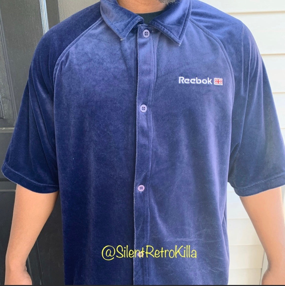 vintage retro Reebok velvet shirt