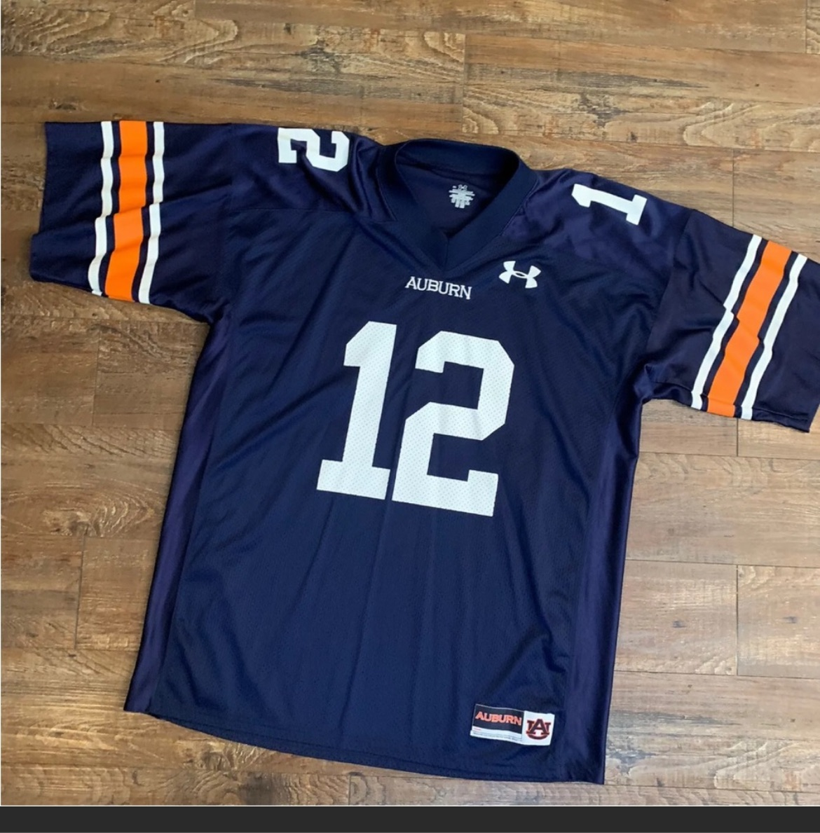 Men's Under Armour #12 Navy Auburn Tigers Jersey Xl College Football