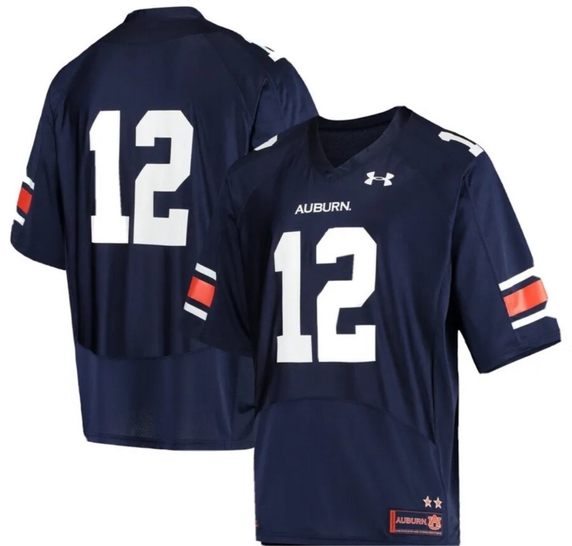 Men's Under Armour #12 Navy Auburn Tigers Jersey Xl College Football