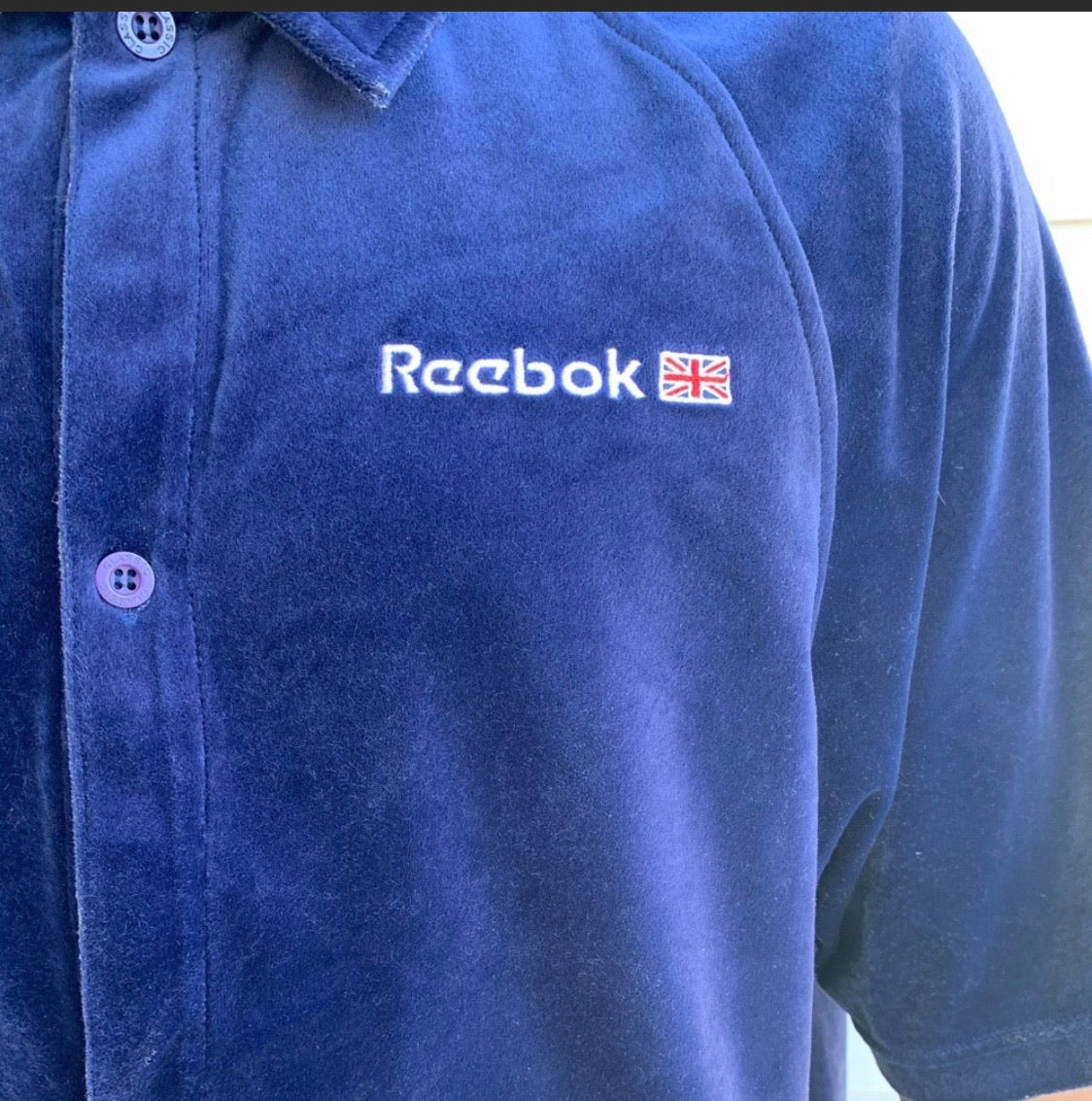vintage retro Reebok velvet shirt