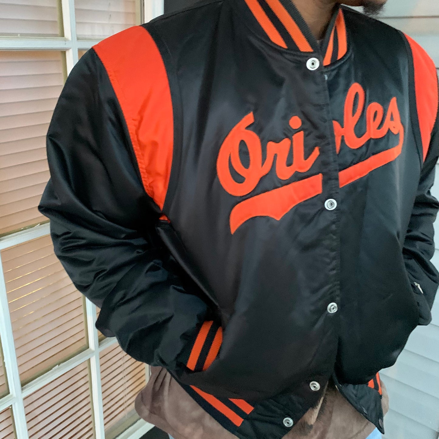 ORIOLES SATIN STARTER BASEBALL JACKET