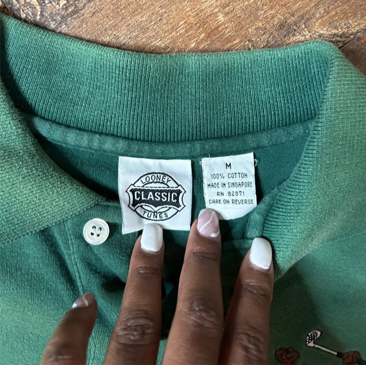 Vintage 1994 Tazmanian Devil Looney Tunes Golf Polo Top