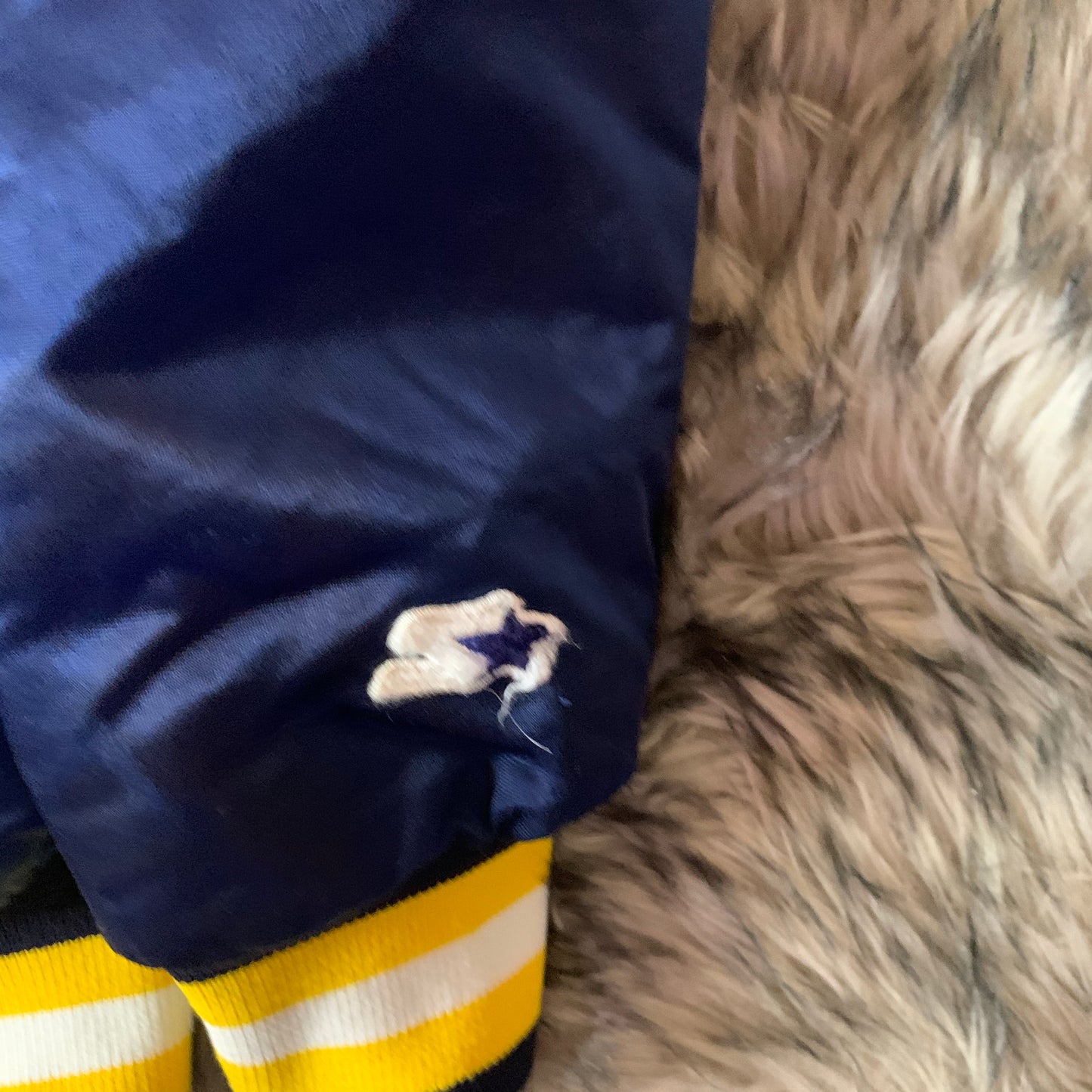 Vintage retro 90s Notre Dame satin starter jacket