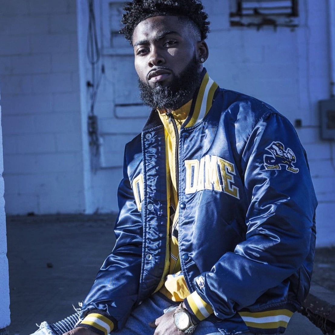 Vintage retro 90s Notre Dame satin starter jacket