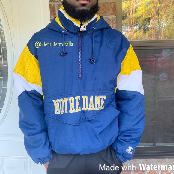 Vintage Retro 90s Notre Dame puffer starter jacket