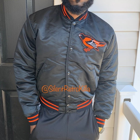 Vintage Satin Orioles mlb Starter Bomber Jacket