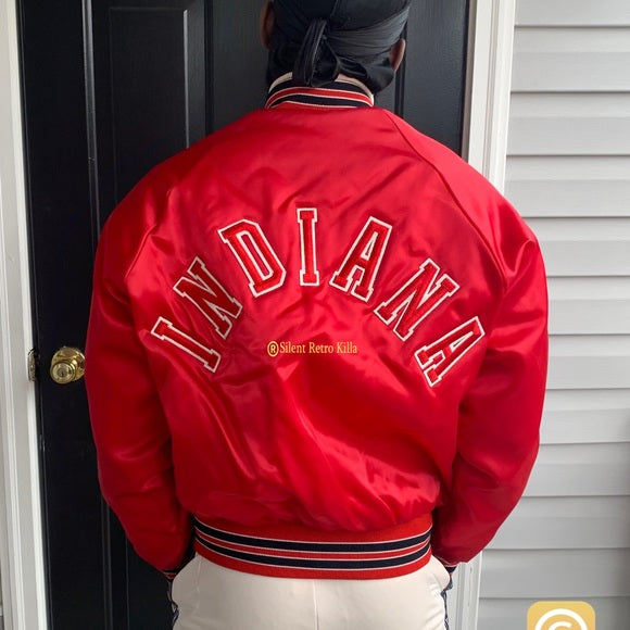 Indiana University Hoosiers Satin Bomber Jacket
