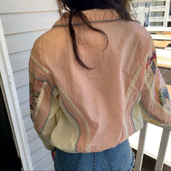 Vintage retro 90's floral windbreaker jacket