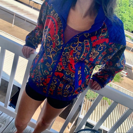 Vintage 90s blue Sports Accent Windbreaker Jacket