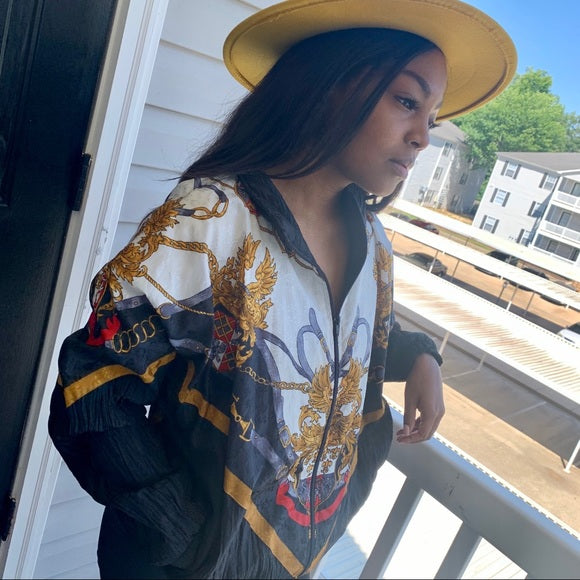 retro vintage chains windbreaker jacket