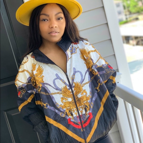 retro vintage chains windbreaker jacket
