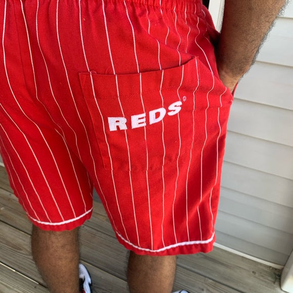 90s Cincinnati Reds MLB Starter Pinstripe Shorts