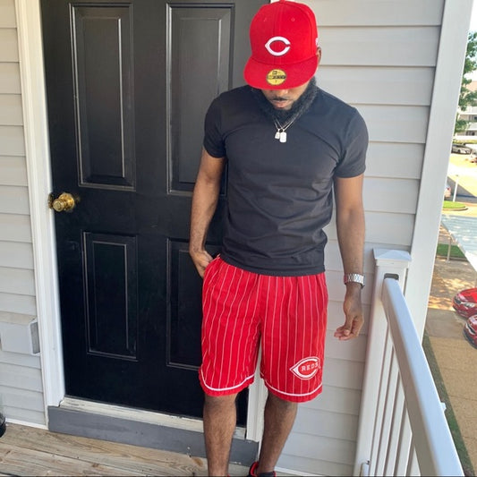 90s Cincinnati Reds MLB Starter Pinstripe Shorts