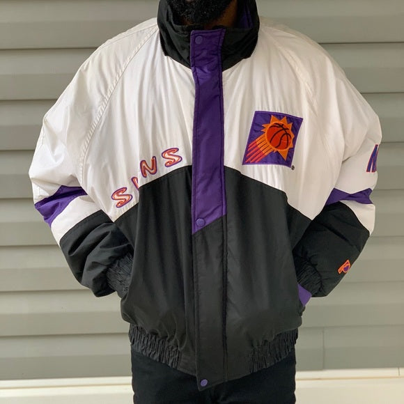 90s Vintage NBA Phoenix Suns Pro Player Puffer Jacket