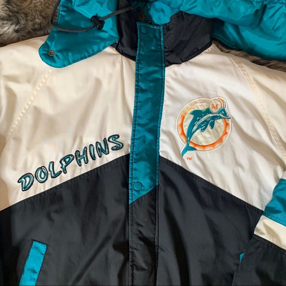 90s NFL Pro Player Miami Dolphin Puffer Jacket