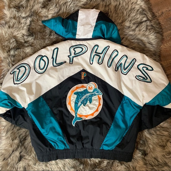90s NFL Pro Player Miami Dolphin Puffer Jacket