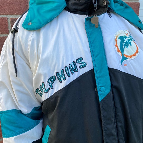 90s NFL Pro Player Miami Dolphin Puffer Jacket