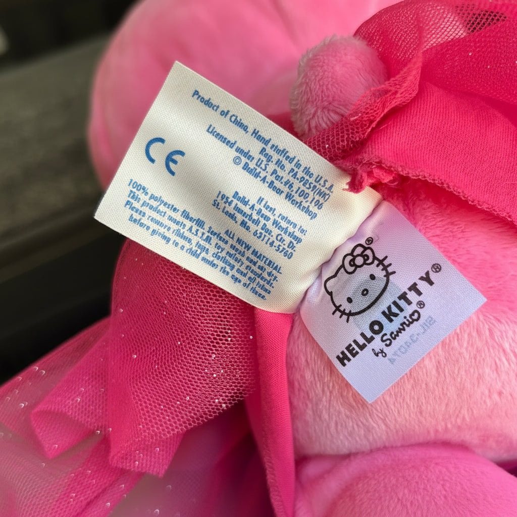 Build A Bear Hello Kitty Pink 2012 Leopard Print‎ Plush Bow Tutu Stuffed Animal