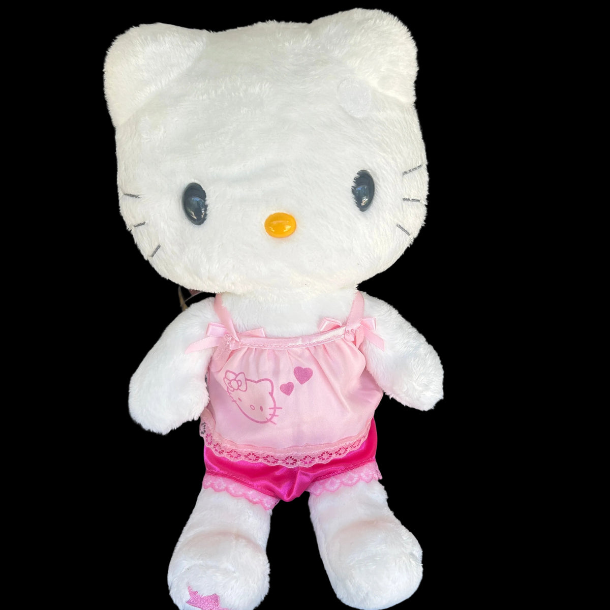 Sanrio Hello Kitty Plush 12" Pink lace Y2K‎ Pajamas Nakajima 2010 stuffed animals