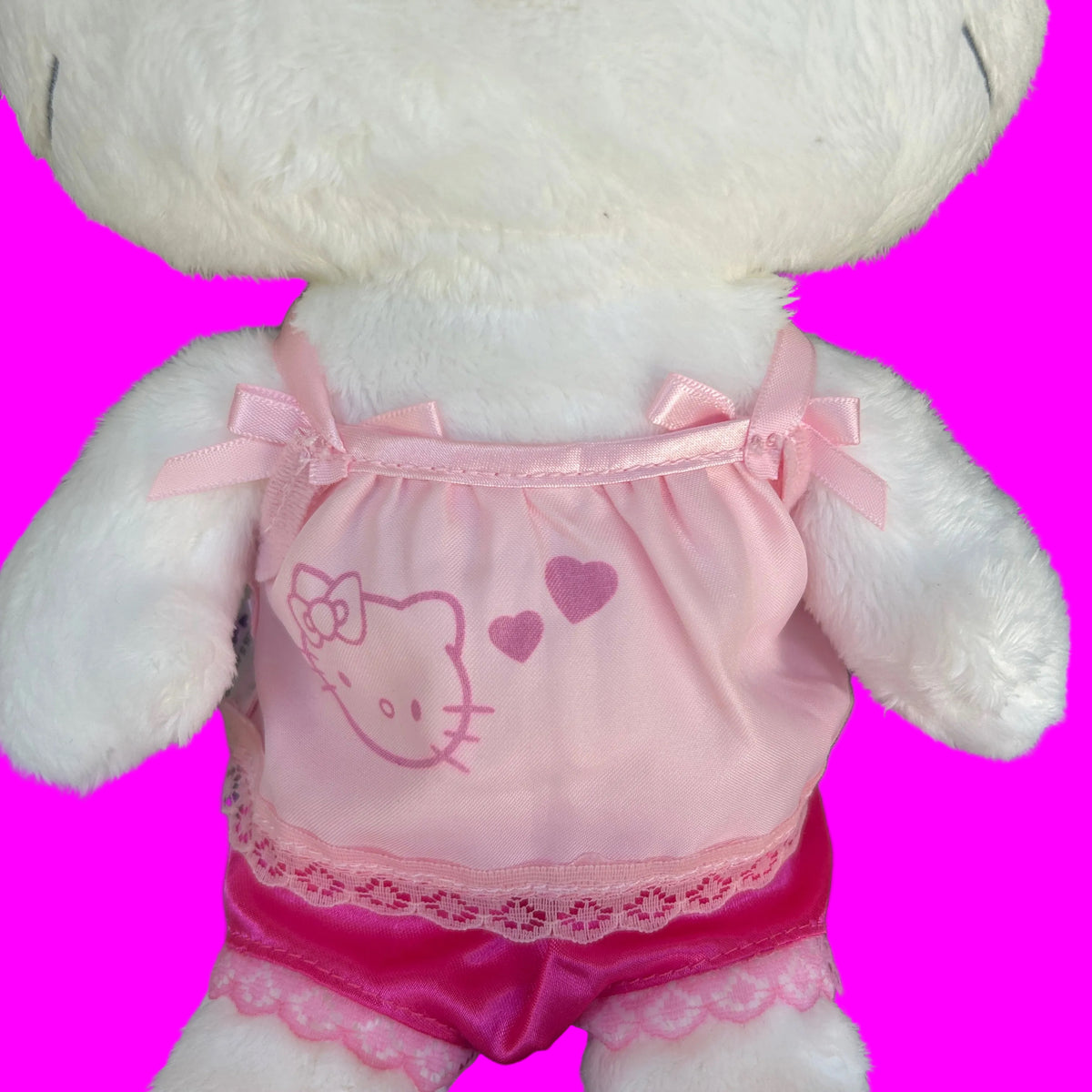 Sanrio Hello Kitty Plush 12" Pink lace Y2K‎ Pajamas Nakajima 2010 stuffed animals
