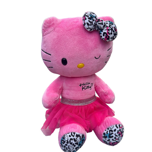 Build A Bear Hello Kitty Pink 2012 Leopard Print‎ Plush Bow Tutu Stuffed Animal