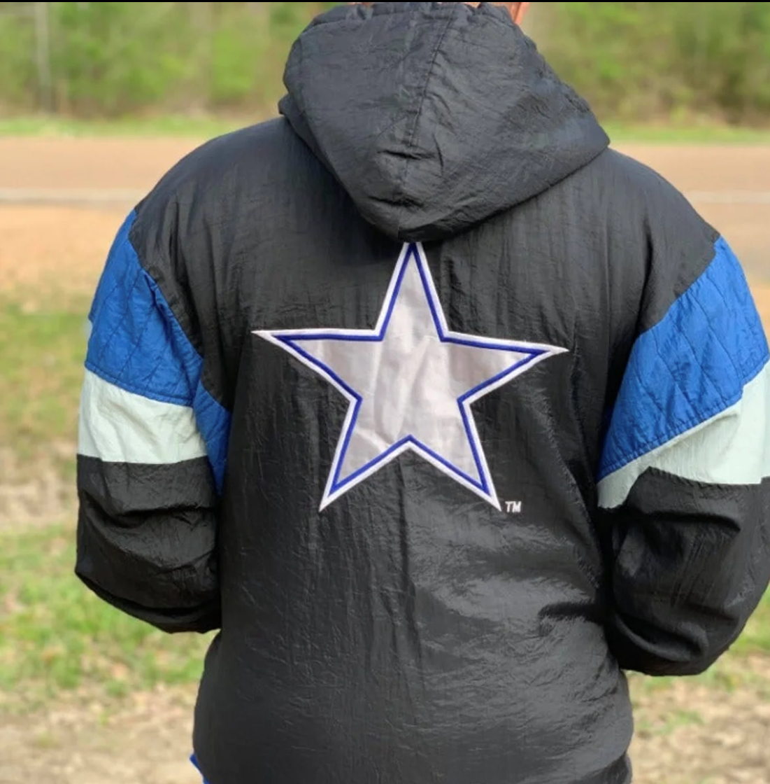Vintage Hooded Dallas Cowboys Starter Jacket Pullover