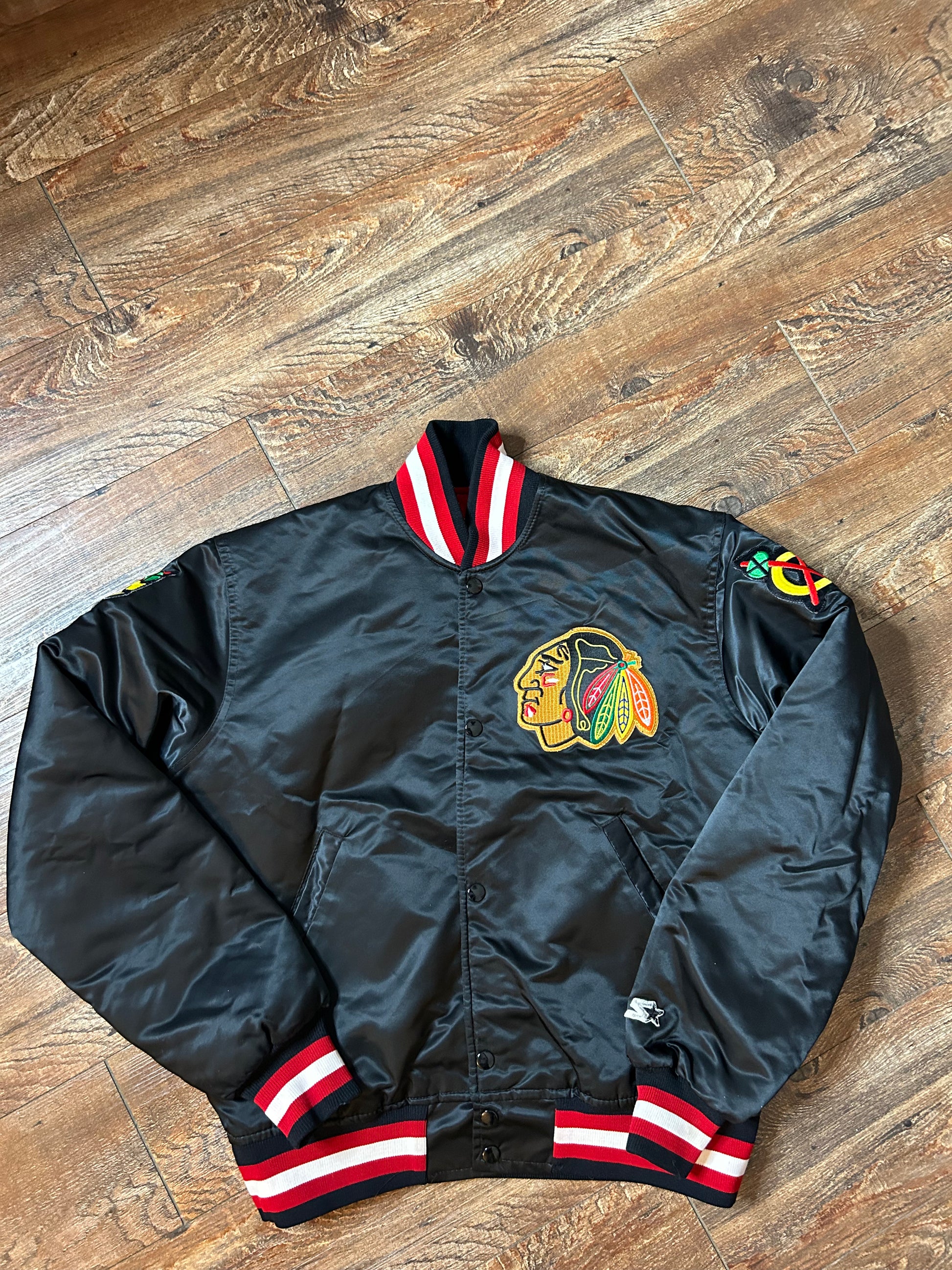 Chicago Blackhawks 80's Red Bomber Jacket