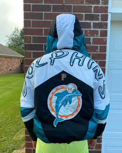 90s NFL Pro Player Miami Dolphin Puffer Jacket - SRKilla