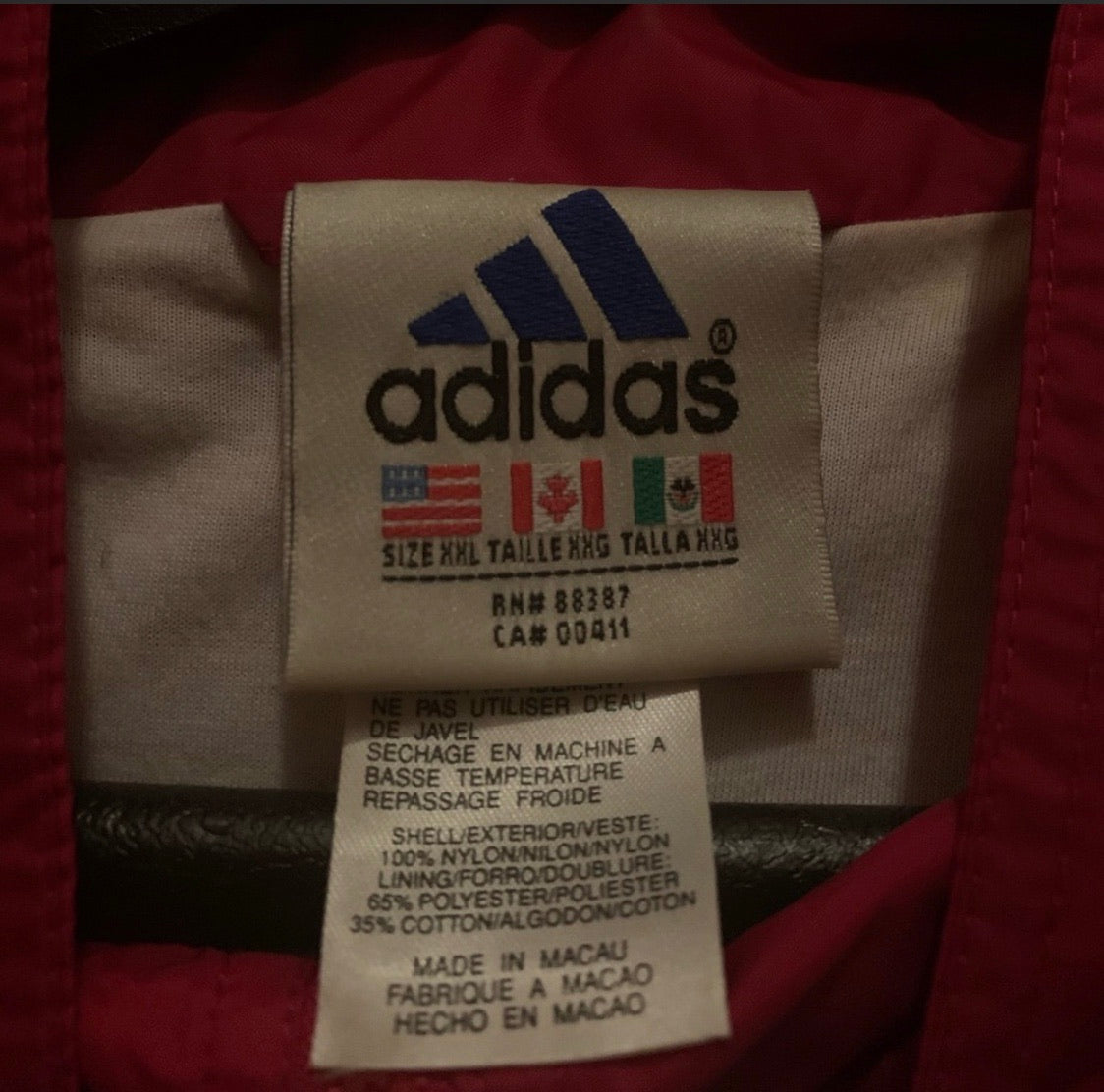 Adidas vintage 90s windbreaker jacket