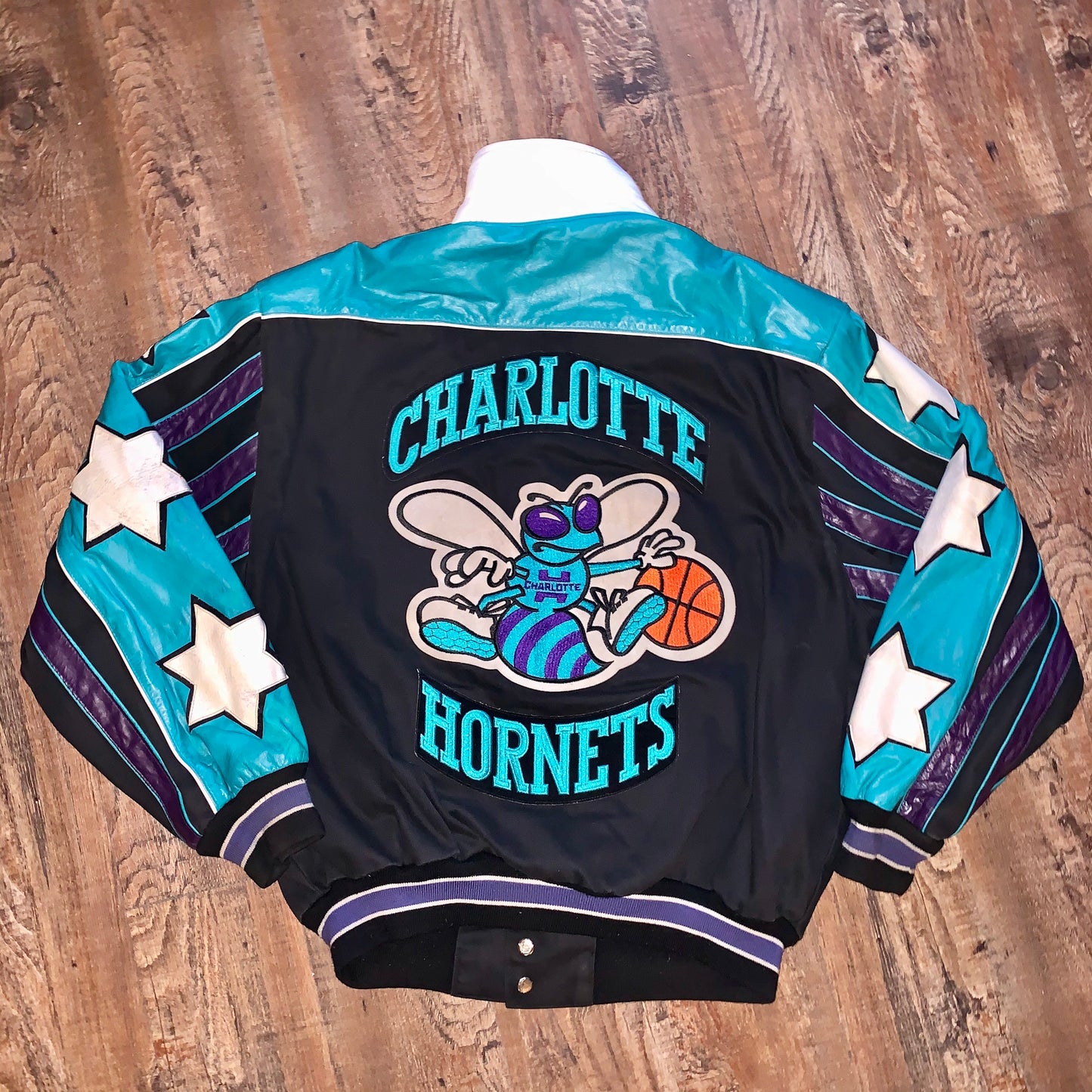 Vintage Charlotte Hornets Jeff Hamilton Leather Jacket