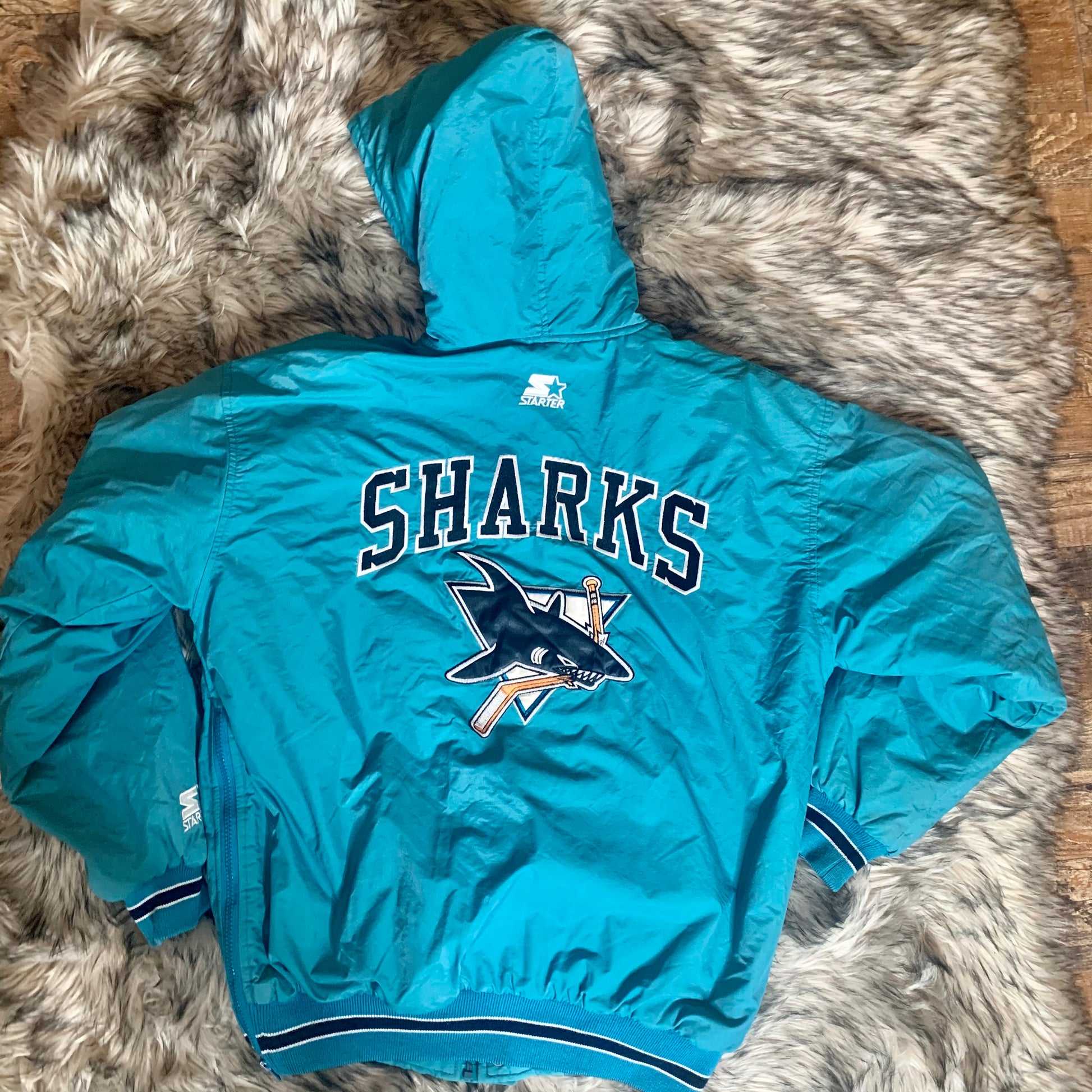Vintage San Jose Sharks Starter Blue Jacket - 5 Star Vintage