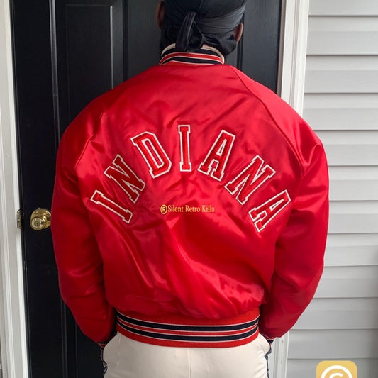 Indiana University Hoosiers Satin Bomber Jacket