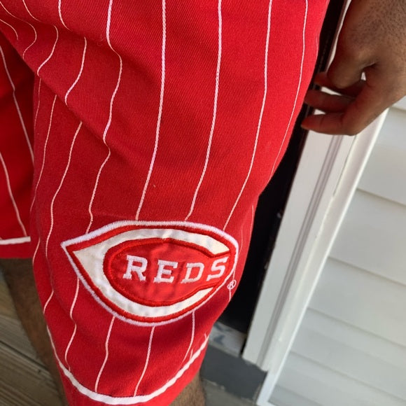90s Cincinnati Reds MLB Starter Pinstripe Shorts